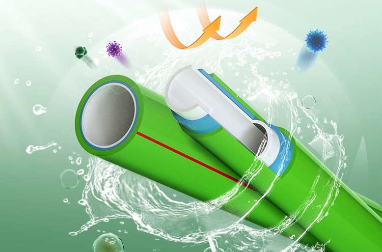 Three-color PP-R water supply pipe from the Home Comfort Series